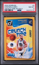 2024 PANINI DONRUSS CRUNCH TIME PRESS PROOF GOLD #5 STEPHEN CURRY 3/10 PSA 8