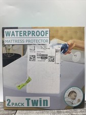 2 Pack Twin Size Premium Waterproof Mattress Protector, Soft  Breathable 133 