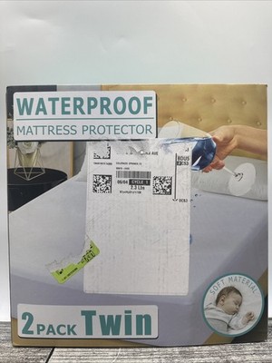 2 Pack Twin Size Premium Waterproof Mattress Protector, Soft & Breathable [133]
