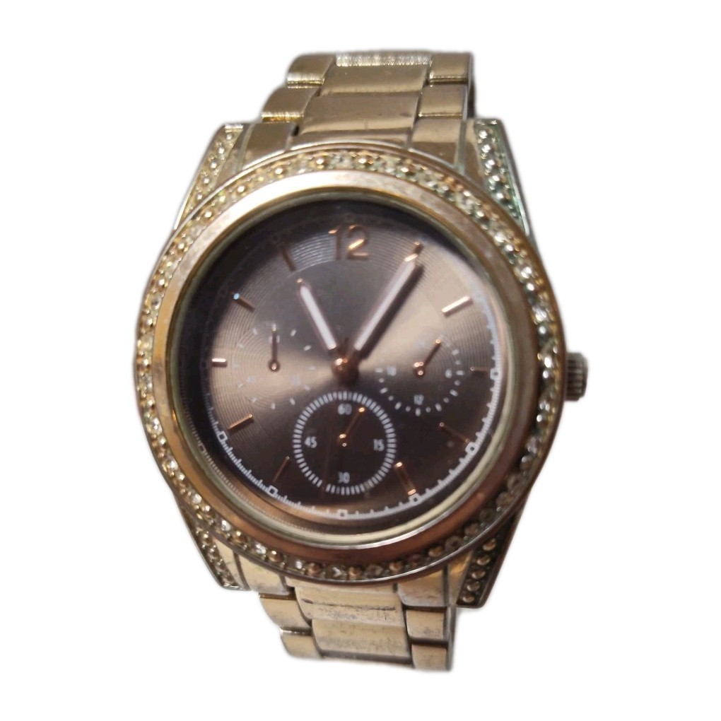 Watch Gold Full Bracelet Gold Finish Hand Metal Dress Second Rose Rose Dial - VintageWatches.PK Watch Gold Full Bracelet Gold Finish Hand Metal Dress Second Rose Rose Dial - vintagewatches.pk