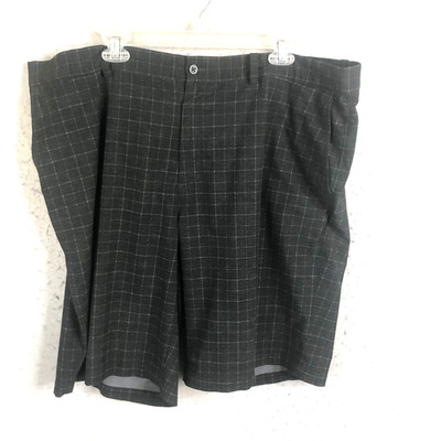 NikeGolf Shorts Mens 42 Black Check Dri-Fit Performance Knit Lightweight Stretch