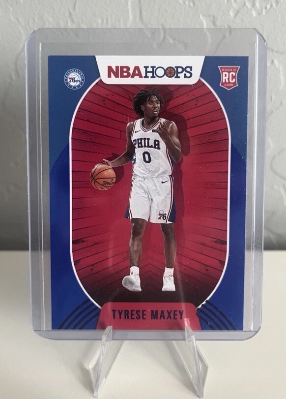 2020-21 Panini NBA Hoops - Tyrese Maxey #207 Blue Parallel (RC) NBA Rookie 76ers