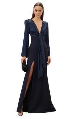 Cinq a Sept Julianne Maxi Gown Navy Classic Dress Size 4 MSRP: $895.00