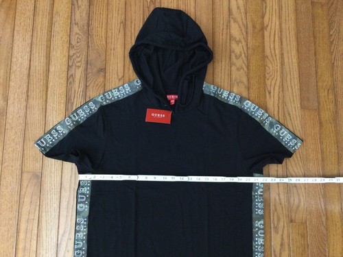 New GUESS Hoodie Hooded Men’s Black Short Sleeve T-Shirt Tee Sz Large MSRP $35 - Picture 3 of 5