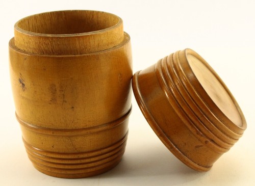 = C. 1800 Pair of Barrel Shaped Large Treenware Boxes Tobacco Jars, Georgian - Picture 10 of 24