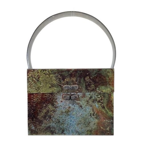 Jean Paul GAULTIER V Cyber Mini Handbag Green W18cm H14cm D9.5cm with Bag Used