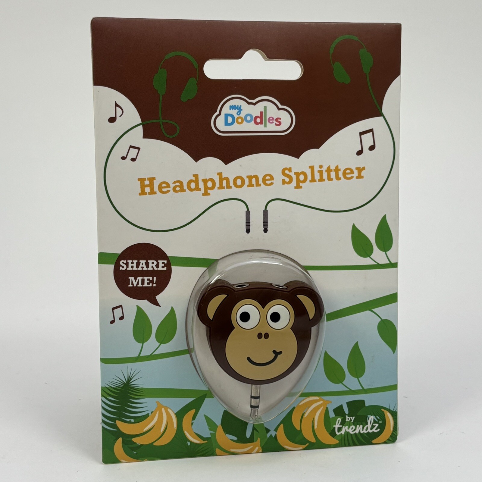 Headphones Splitter 2 Way Audio Aux Stereo 3.5mm Jack Earphones Y Plug Monkey