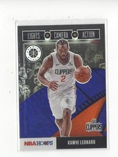 2019-20 Hoops Premium Stk Lights Camera Action Purple #17 Kawhi Leonard Clippers