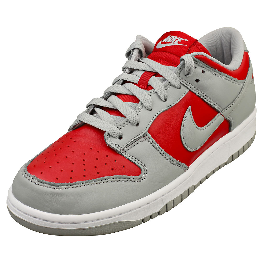 Nike Dunk Low QS Uomo - Sneakers Moda in Pelle Grigio e Rosso - 41 EU