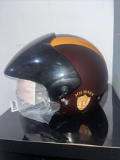 Vintage Honda Rheos Journey Burgundy Metal Orange Open Face Helmet - Size Small