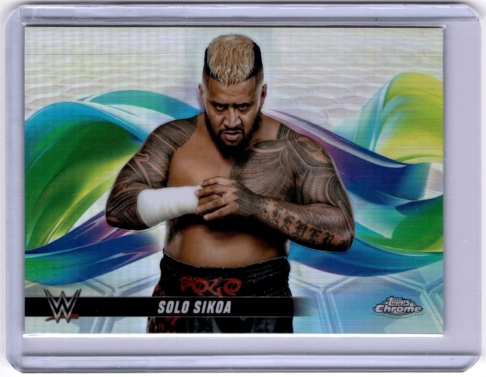 Solo Sikoa 2025 Topps Chrome WWE Helix SSP #HLX-SOL WWE Smackdown (Case Hit)