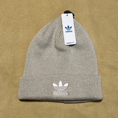 adidas Womens Originals Trefoil Beanie Knit Hat Alumina  display picture 3