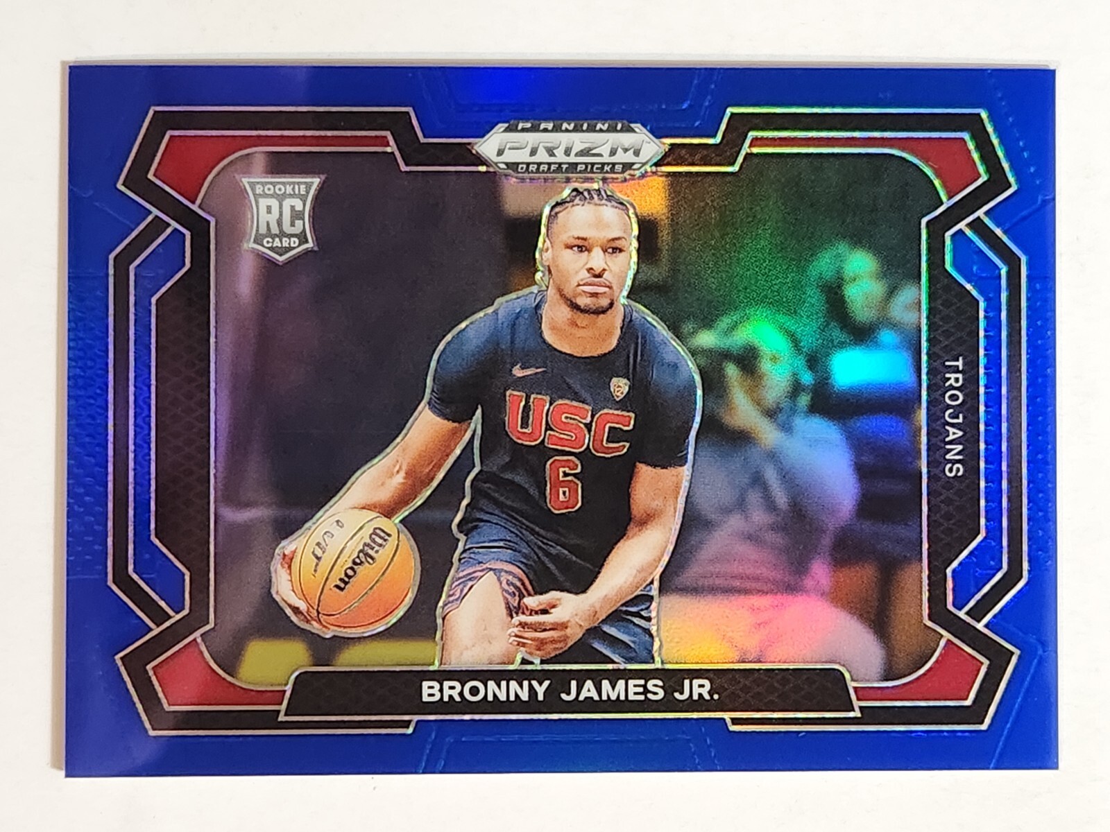 2024 Panini Prizm Draft #86 Bronny James Jr. Blue Prizm Variation RC #182/199