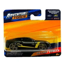 2023 Maisto Adventure Force V7 Black and Yellow Striped Diecast Car Scale 1/64