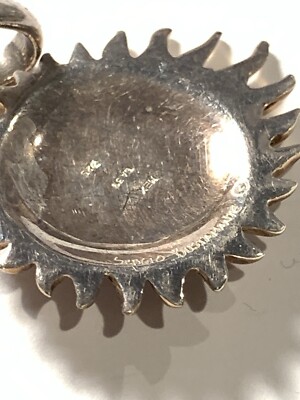 Sergio Bustamante Sterling Silver Flaming Sun & Moon Pendant | eBay