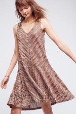 NWT ANTHROPOLOGIE WESTWATER CHEVRON KNIT BROWN DRESS by MAEVE M