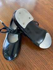 Black Patent Leather TAP SHOES Little Girls Size 7.5 by Spotlights