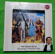 The Wizard of Oz Decoupage Wooden Wall 7" Clock Judy Garland NEW
