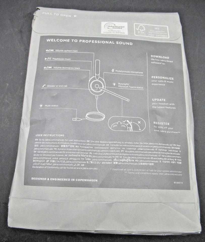 Jabra Evolve2 30 UC Wired Mono Headset 23089-889-979 Black NEW - Image 3 of 4