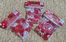 180 Pcs 3 Bags, 60pc/bag Heart, Lips Jewel Valentine's Day Table Scatter Lot