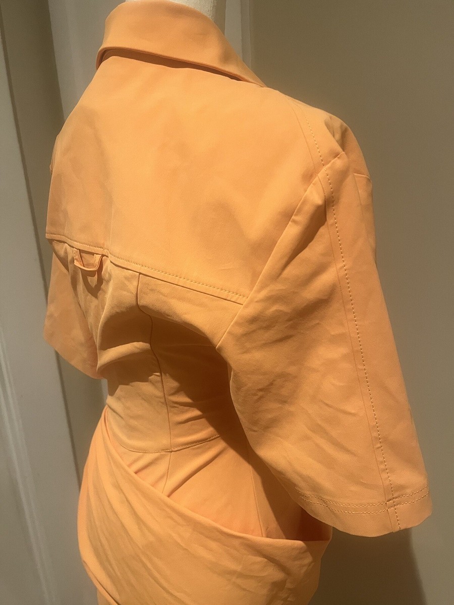 Jacquemus Orange Le Raphia La Robe Camisa- Size 36/XS- NWT