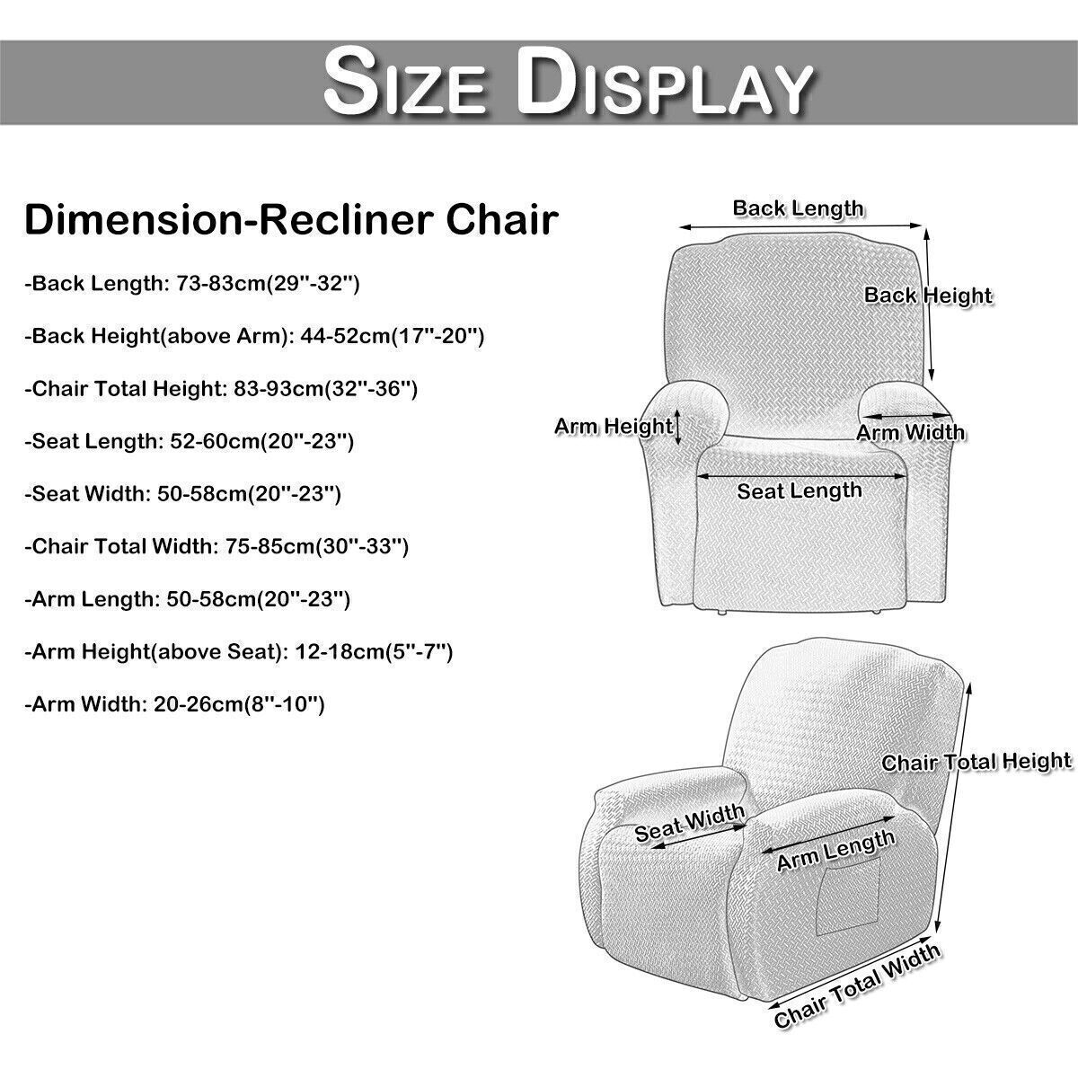 4Pcs/Set Stretch Recliner Lounge Chair Cover Armchair Slipcover With