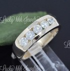 1.15 ct 14k Solid Yellow Gold Mens Diamond Ring 5 stones   Band — photo 3