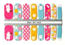 Easter Bunny Fun Nail polish strips / Nail Wraps / Nail Stickers