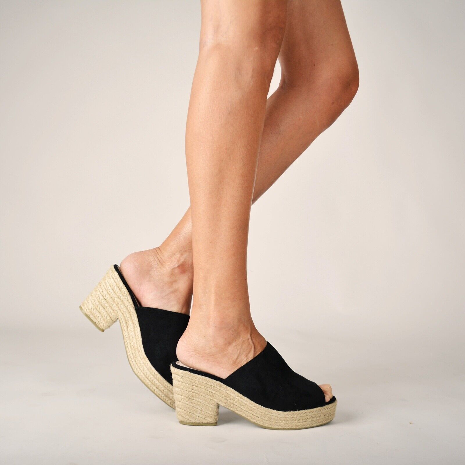 Sandalias de Mujer Zuecos Plataforma y Yute estilo Alpargata Verano