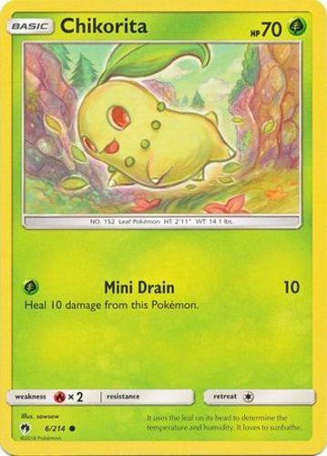 Pokemon Chikorita - 6/214 - Common NM-Mint Lost Thunder