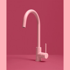 Brass Bathrooms Miami Pink Single Lever Monobloc Kitchen Tap Baby Pink Mixer Tap