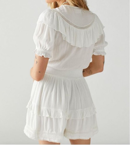 Urban Outfitters UO Topanga Ruffle Romper White NEW NWT size Small - Picture 2 of 3