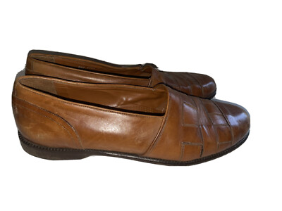 Cable & Co Mens Brown Tan Leather Loafers Dress Shoes Size  display picture 1