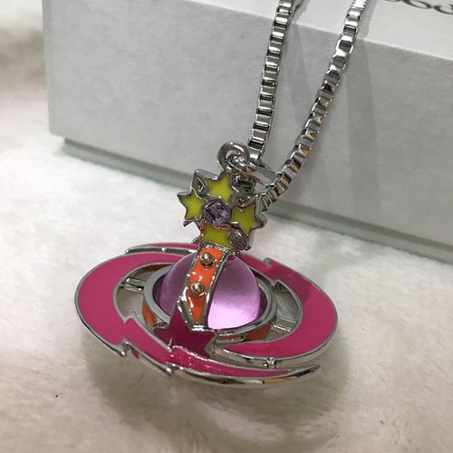 Vivienne Westwood Necklace Shooting Star Small Orb Pink Star IN BOX C.80 T.4.5cm - 第 4/10 張圖片