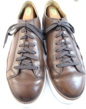 Allen Edmonds "PAXTON" Lace-Up Leather Dress Sneakers 12 D Dark Brown 471N
