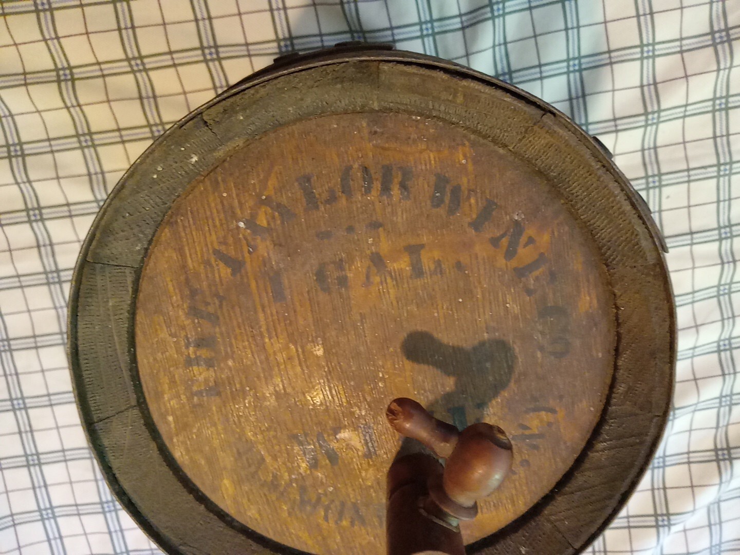 Antique Old Vtg Oak Wooden Keg Barrel Gallon Taylor Wine Co