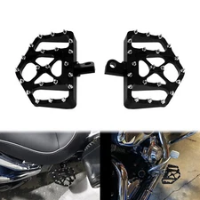 Black MX Style Foot Pegs Floorboard For Harley Touring Road King Glide Softail