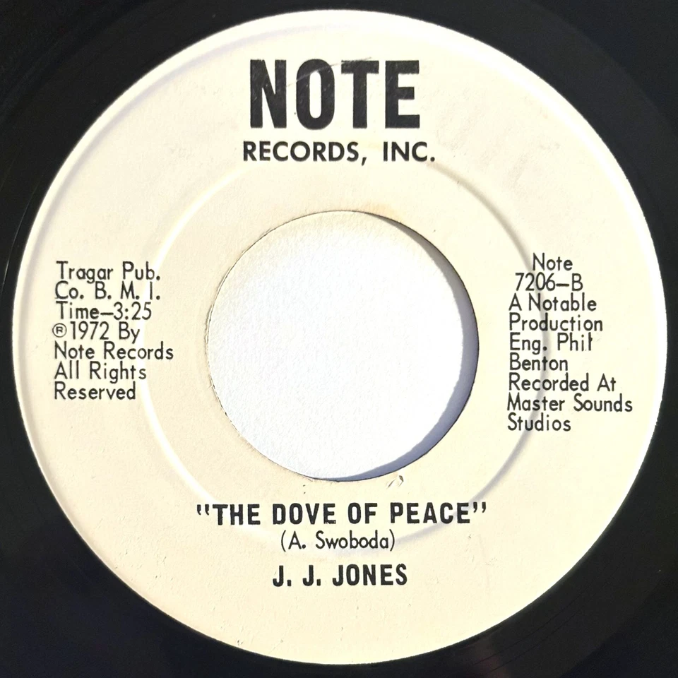 J.J. Jones - The Dove Of Peace 45 RARE Private Moody Psych Jazz Funk Instro - Image 2 of 3