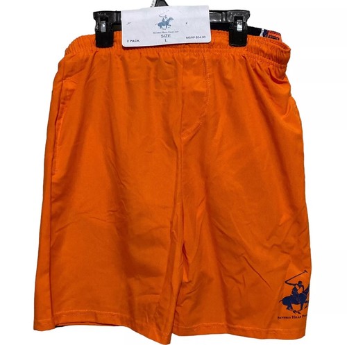 Beverly Hills 2-Pack Polo Club Boys Swim Board Shorts Sz Large 14-16 Blue Orange - Picture 3 of 8