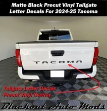 Matte Black Tailgate Letter Decals Precut For 2024-2026 Toyota Tacoma