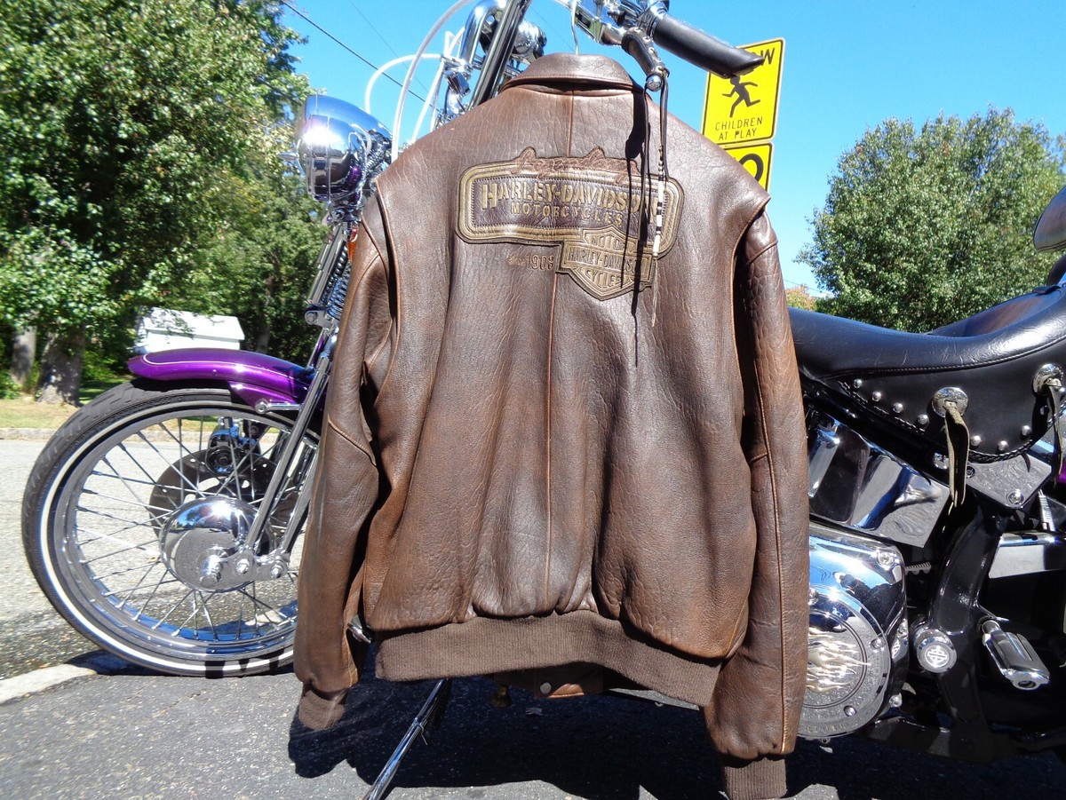 HARLEY DAVIDSON LEGENDARY LEATHER BOMBER JACKET VEST X-LARGE XL | eBay