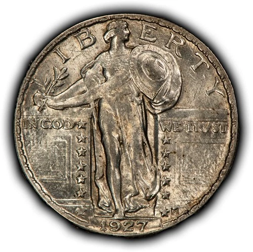 1927 25c Standing Liberty Silver Quarter - Strong Luster - AU - SKU-B5572