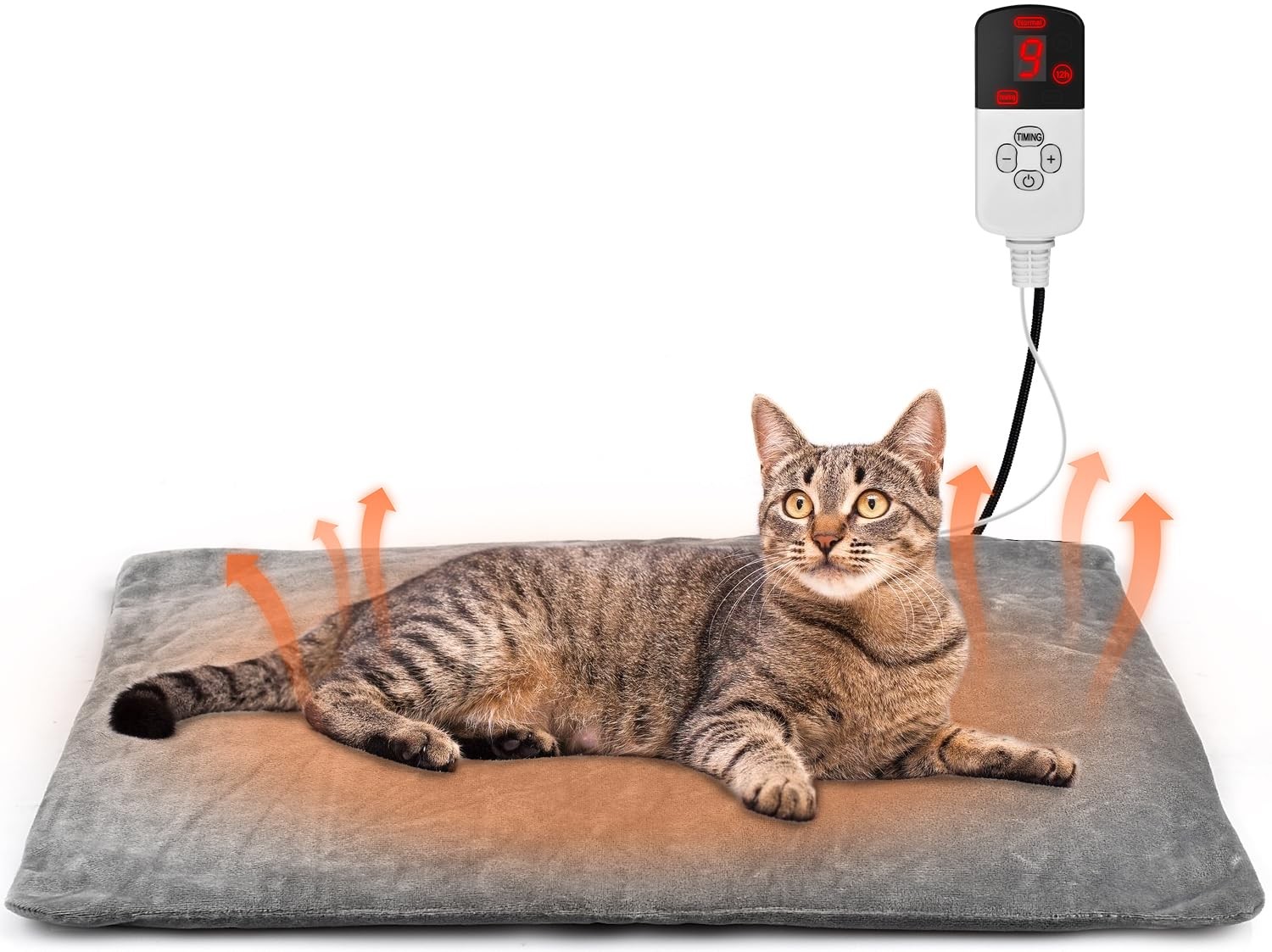 Cuscino Riscaldante Per Gatti E Cani | 6 Temperature E Timer 24h | Rivestimento In Velluto Lavabile | Impermeabile, Antimorso, Con Spegnimento Automatico