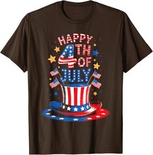 Happy 4th Of July Patriotic American Flag USA Happy Unisex T-Shirt