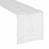 TischläUfer Tischband Tischdecke Mitteldecke Spitzen GehäKelter Weiß 32X140 Cm