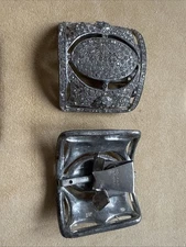 Vintage Holfast 1920's Shoe Clips/Buckles Steel Cut Made in France 2x2 In