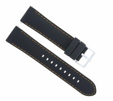 22MM RUBBER DIVER BAND STRAP FOR SEIKO SRP777 SRP775 SRP773 BLACK ORANGE ST