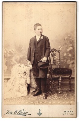 Fotografie Joh. E. Hahn, Wien, Mariahilferstrasse 105, Portrait halbwüchsiger K 