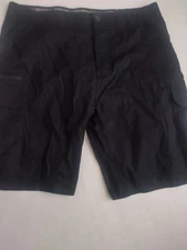WearFirst Men’s BLACK Classic Fit Stretch Waist Cargo Shorts NWT Choose Size