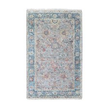 3'x4'10" Whisper Pink Ziegler Mahal Design Zero Pile Wool Hand Knotted Rug